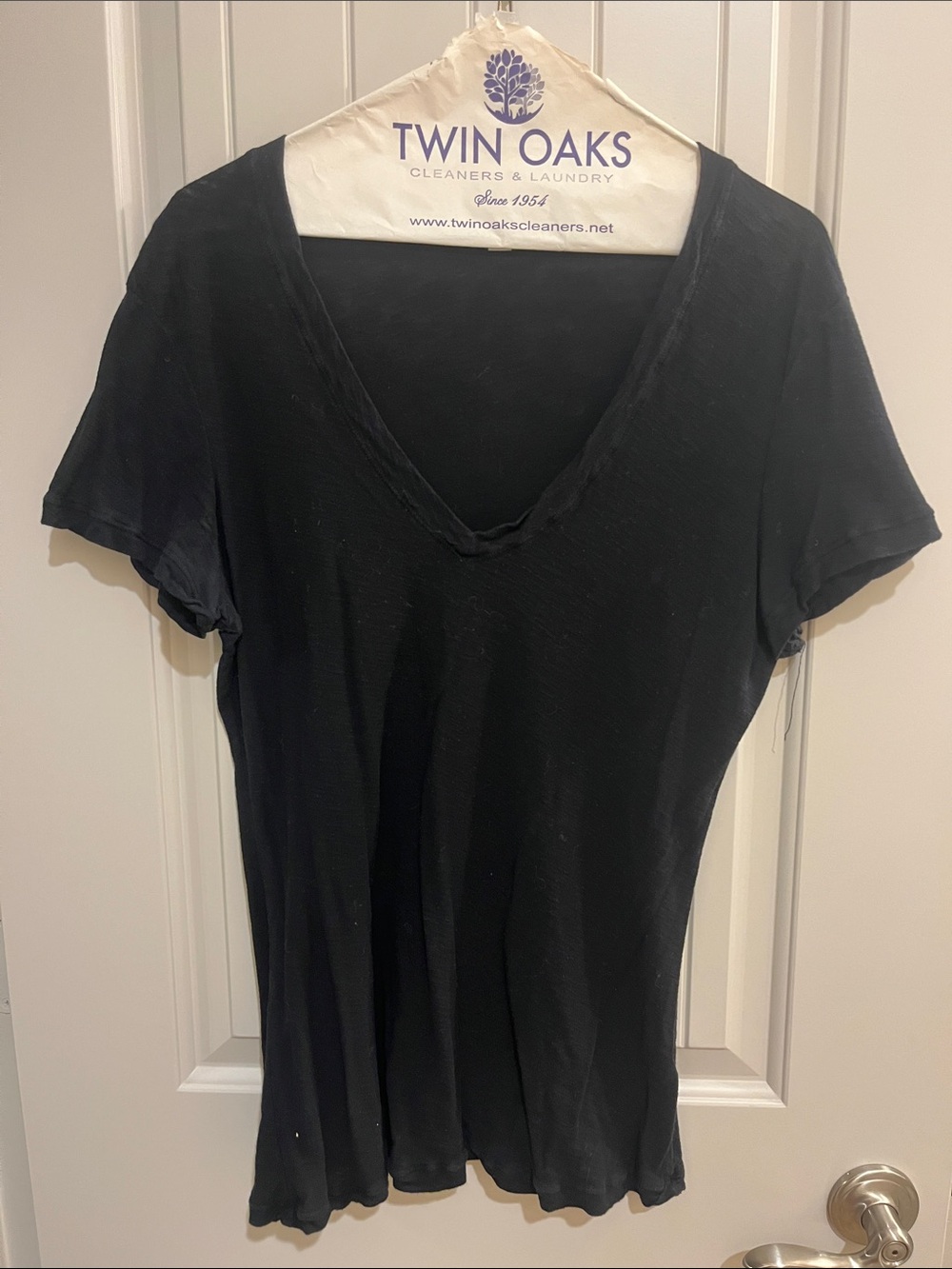James Perse Black V-Neck Short Sleeve Tee